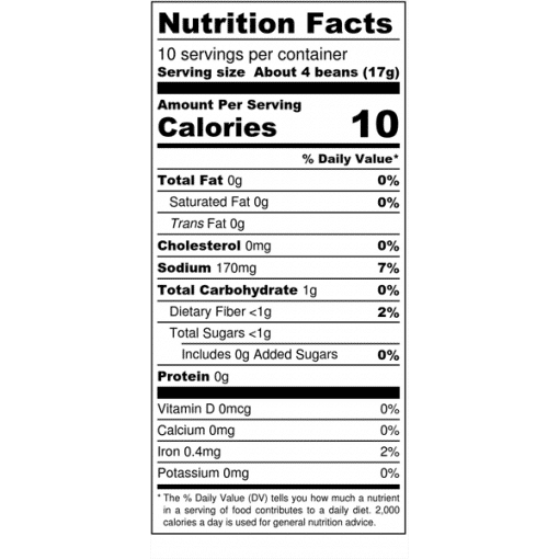 Image of nutrition facts for Bolder Beans Medium