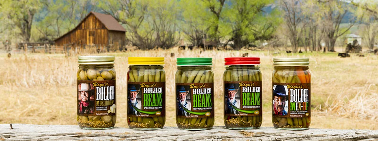 Photo of Bolder Beans product family on a split fence rail